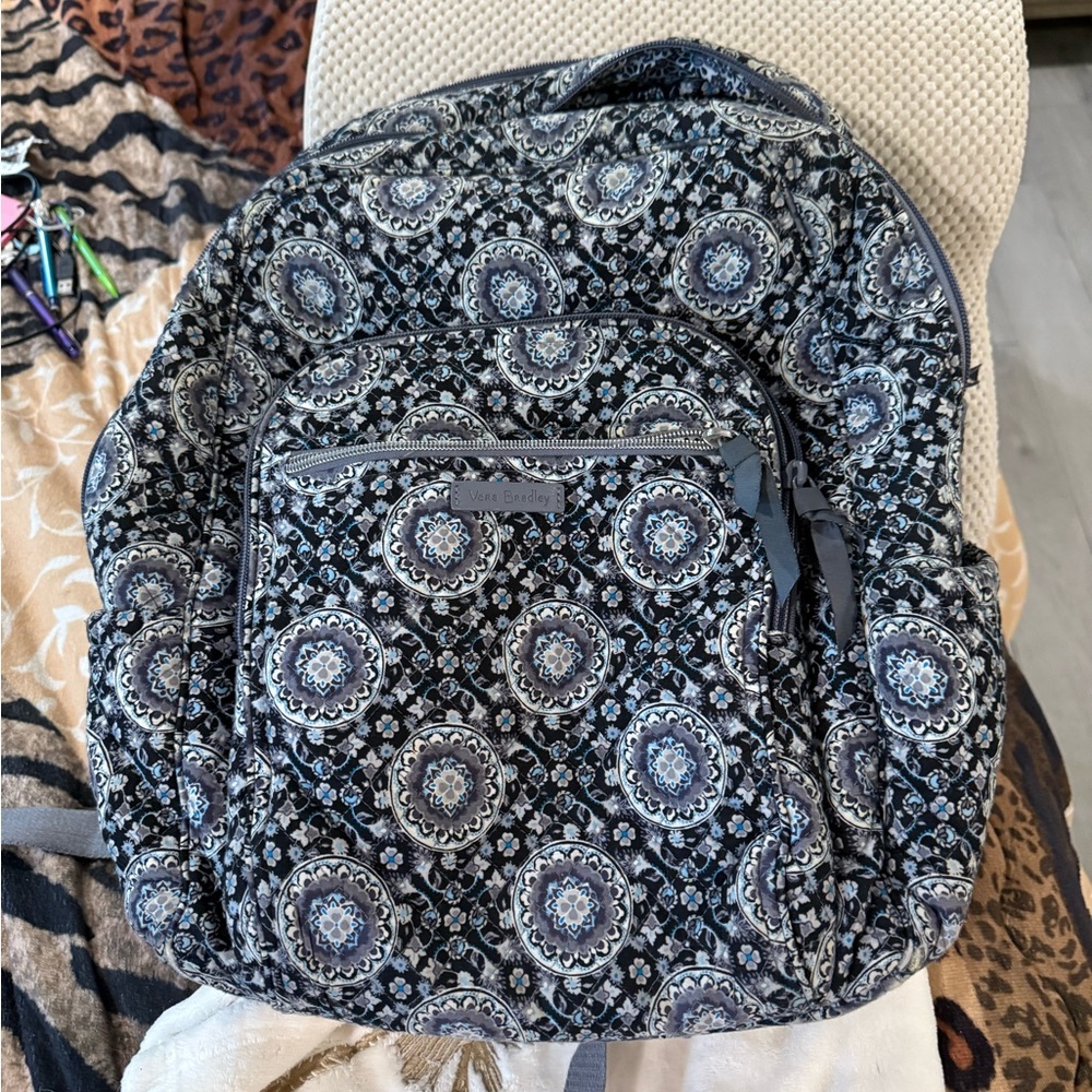 Vera Bradley Black and Blue Patterned Backpack